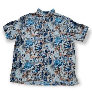 Margaritaville Silk/Linen Button Up Mens‎ Shirt XL Jimmy Buffett Parrothead